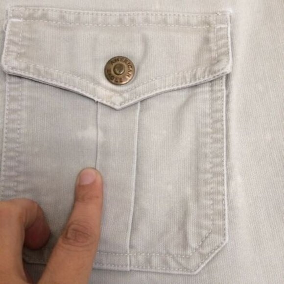 Vintage American Eagle Outfitters Pants Corduroy Flared Size 6 Beige Y2k - Picture 10 of 12